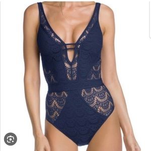 Becca | Embroidered Lace One Piece Swimsuit